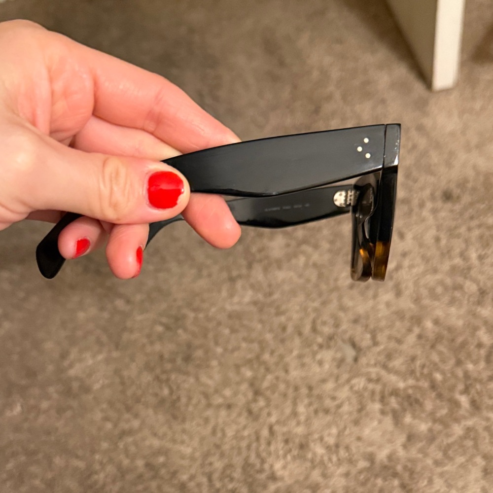 Celine Black and Tortoiseshell Thick-Arm Sunglasses